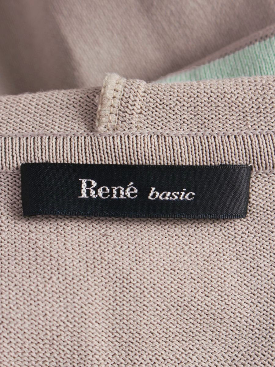 ルネ basic 5912120 カーディガン 38 グレージュ カメリアボタン ロング フード ITS9SB8HTMDK