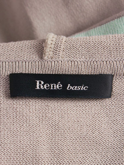 ルネ basic 5912120 カーディガン 38 グレージュ カメリアボタン ロング フード ITS9SB8HTMDK