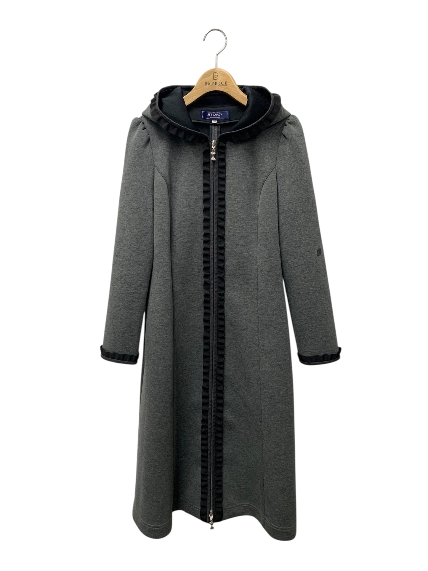エムズグレイシー 111525 コート 38 グレー ボンディング フード ITM7IFHDG5WK