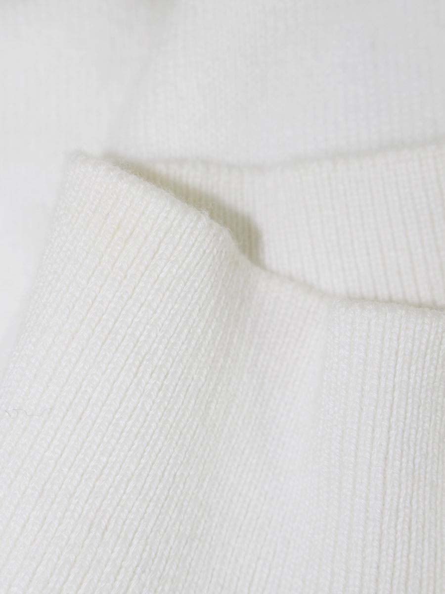 アディアム 42525 ニット セーター S ホワイト パール装飾 ハイネック フレアスリーブ IT63FB6I83WA