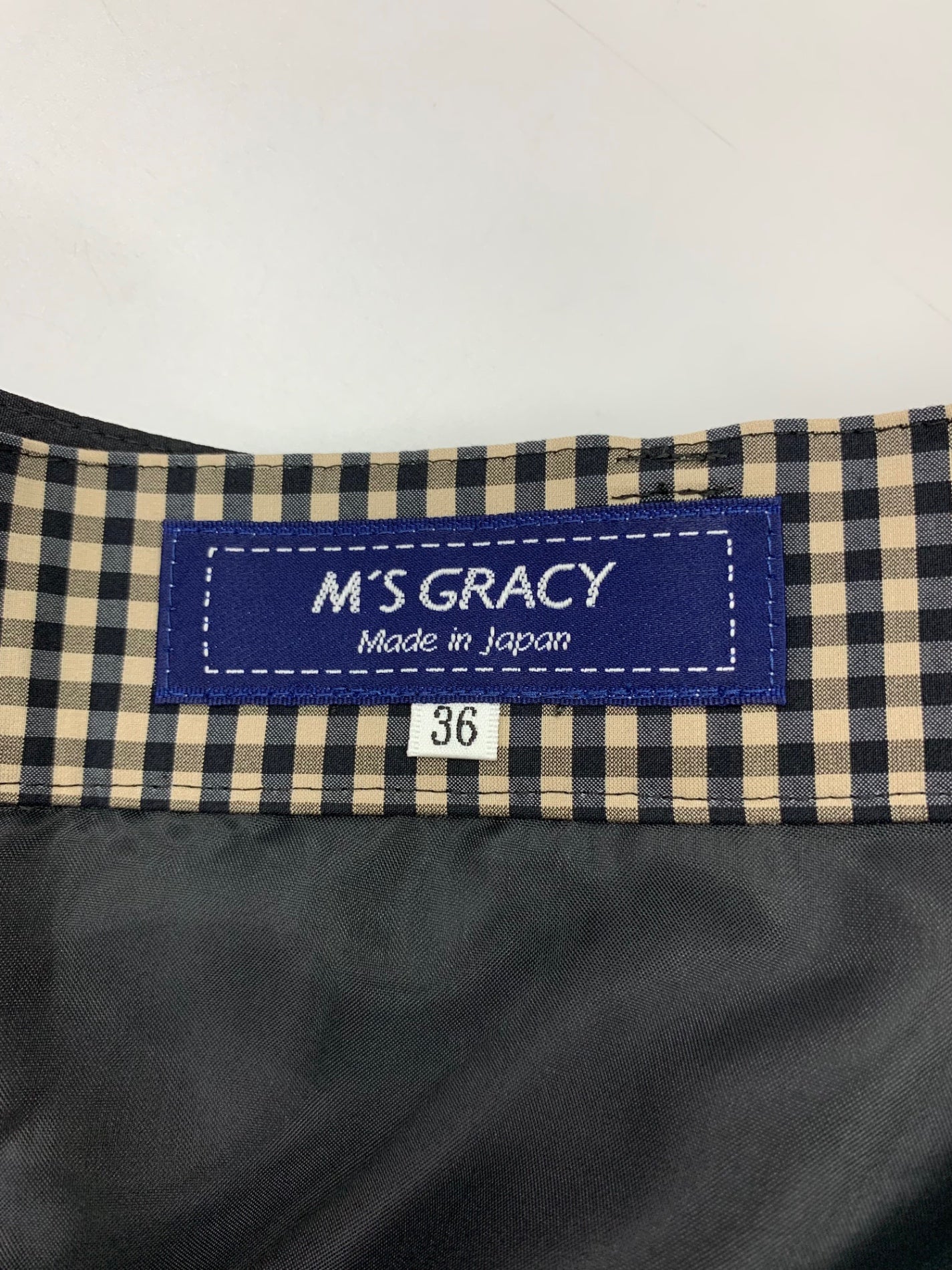 エムズグレイシー 217305 スカート 36 ブラウン ギンガムチェック フレア ITP9KB9EEWAC 【SALE】