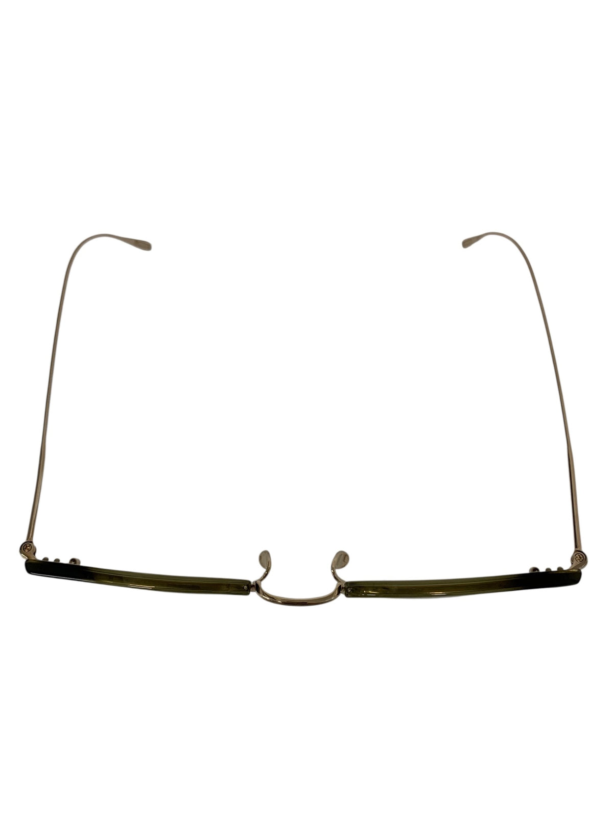 ユウイチトヤマ JINGASA UD-160 メガネ Olive drab / White gold メタル フルリム サーモントブロウ ITJAVT6NMSV5
