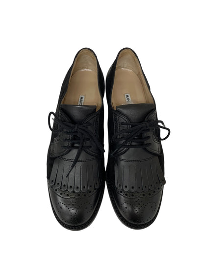 マノロブラニク ドレスシューズ 37 ブラック レザー スウェード ITR9K74Y2ARN 【SALE】