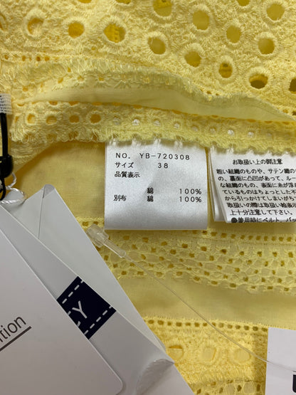 エムズグレイシー 720308 ブラウス 38 イエロー カットワーク バックジップ IT177GC1B2F8