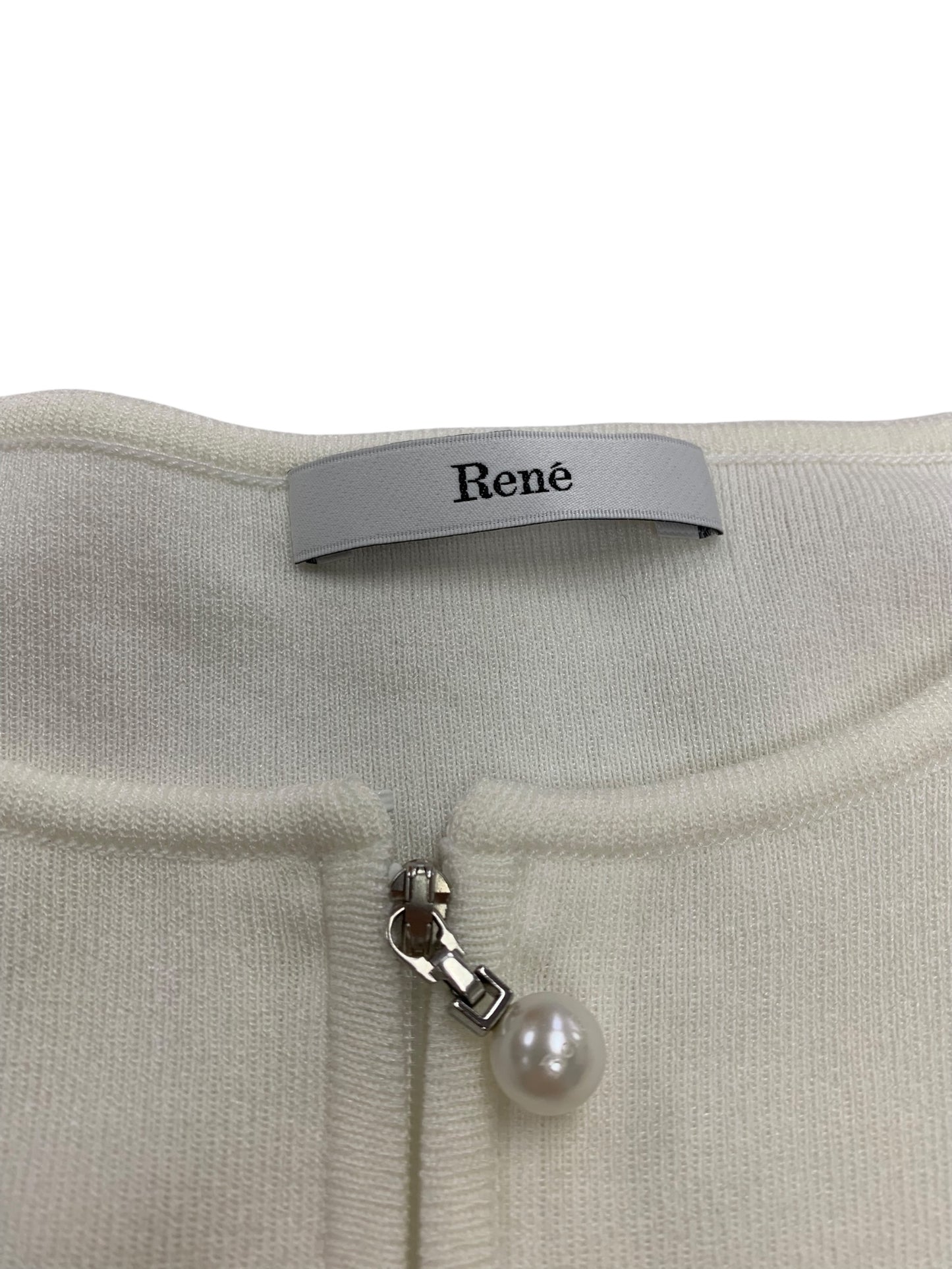 ルネ 632254 カーディガン 34 ホワイト ジップアップ パフスリーブ ITIBC98WW1H4