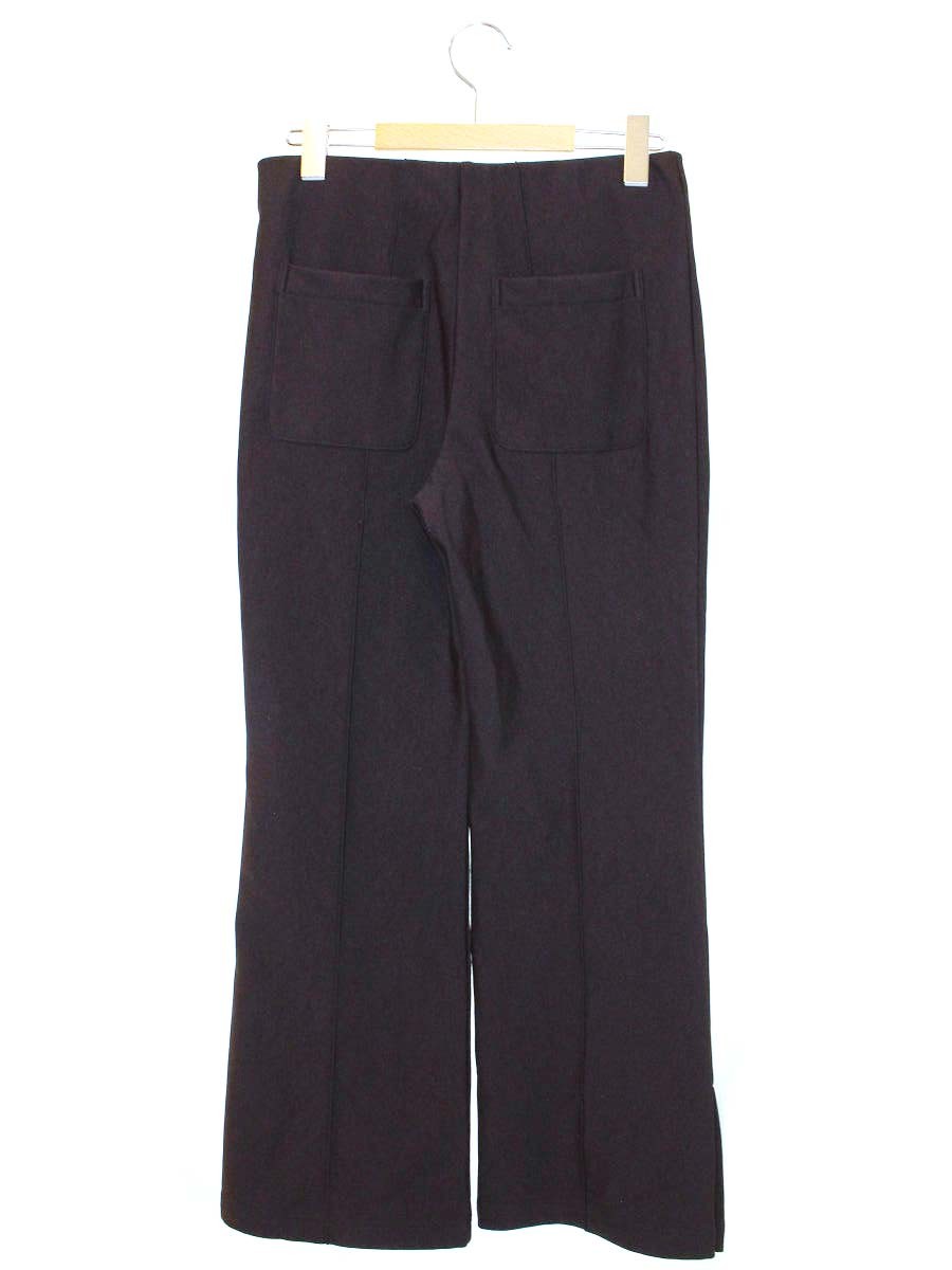エムズグレイシー 216606 パンツ 40 ブラウン 裾ビジュー付き IT3NE9T4LRLG