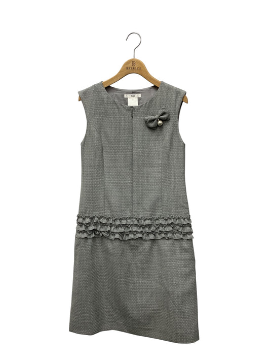 ルネ 6736420 ワンピース 34 グレー ドット・水玉 フリル ITEA73Y5UPVG