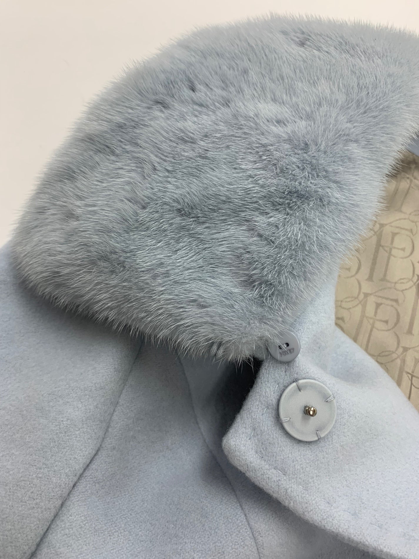 フォクシーブティック Coat Conserved Foxey 39265 コート 40 ブルー カシミヤ ミンクファー IT3MGQR6DD4W