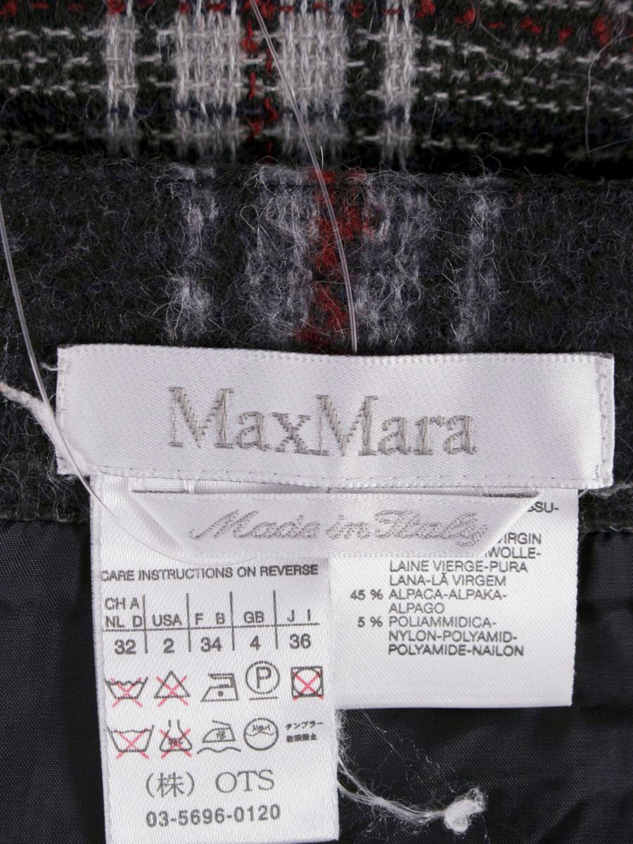 マックスマーラ RN73136 スカート 36 グレー チェック柄 ウール混 IT1Y3ADZ9IQ8 【SALE】