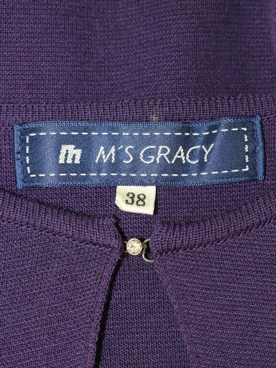 エムズグレイシー 428505 ボレロ 38 パープル カーディガン 袖リボン ITW7EH1Z6YHJ