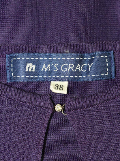 エムズグレイシー 428505 ボレロ 38 パープル カーディガン 袖リボン ITW7EH1Z6YHJ
