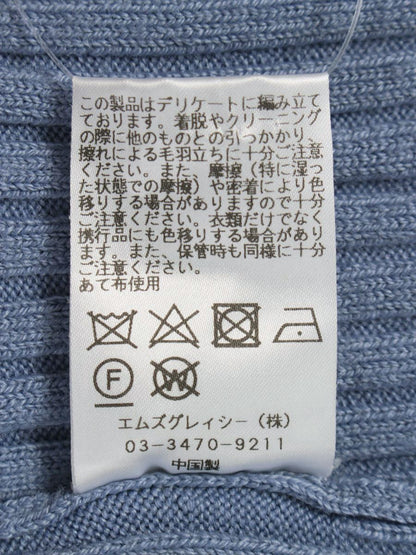 エムズグレイシー 918543 ニット 38 ブルー リボン ITB6KEJT4POC