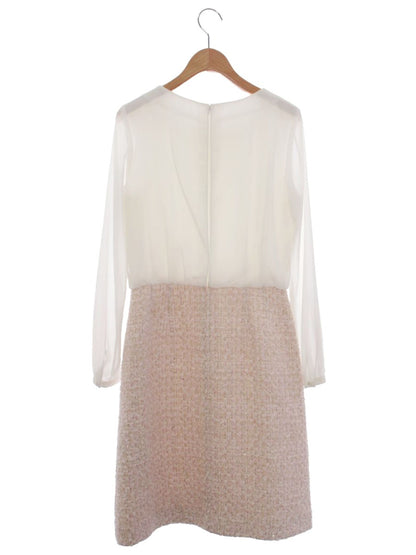 エリザ 27508181 ワンピース 2 ピンク ツイード スパンコール 袖シアー ITK06ZJGNRXO