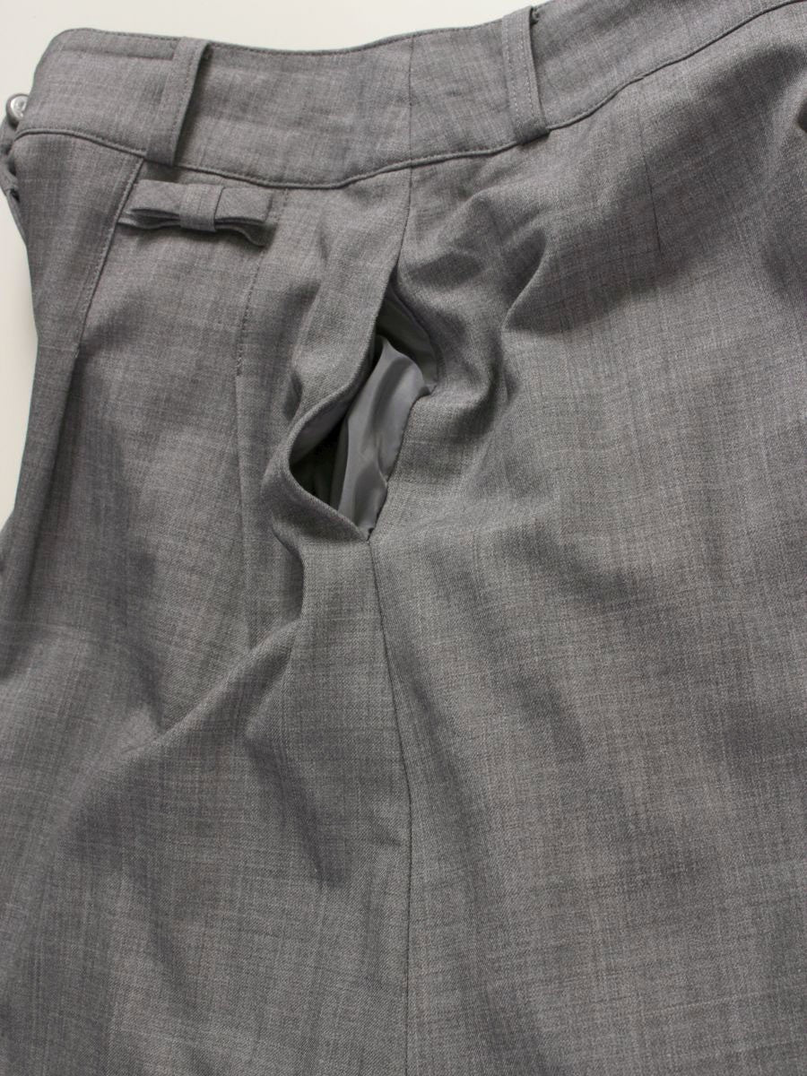 エムズグレイシー 316605 パンツ 40 グレー ワイド リボン IT2DR29O2T7K