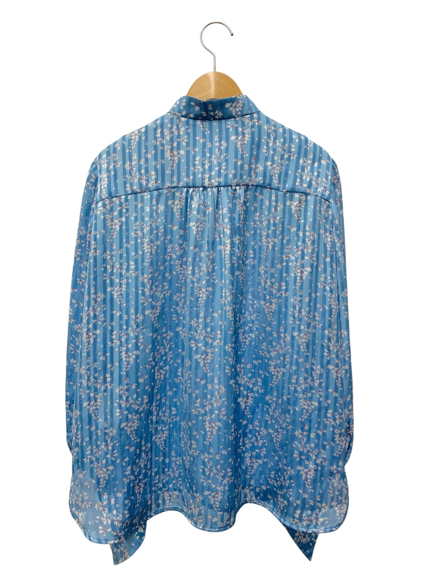 マメクロゴウチ MM21PS-SH721 シャツ ブラウス 1 ブルー Flower Hand Printed Crepe Blouse ITZEGNCVENZS