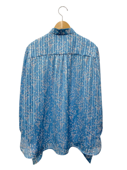マメクロゴウチ MM21PS-SH721 シャツ ブラウス 1 ブルー Flower Hand Printed Crepe Blouse ITZEGNCVENZS