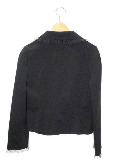 エムズグレイシー 014103 ジャケット 38 ブラック 裾フリル テーラード ITGSHIV2WFRU