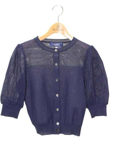 エムズグレイシー Mesh Cardigan 918345 カーディガン 38 ネイビー メッシュ IT3UUCPSWFJG