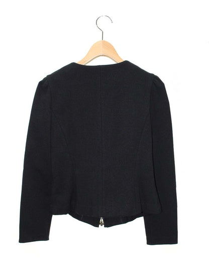 エムズグレイシー 624522 ジャケット 40 ブラック カメリアジップ ボンディング ノーカラー IT02R57G0LL0