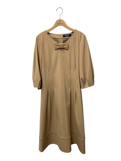 エムズグレイシー 011124 ワンピース 40 ベージュ リボン ステッチ ITTVOUCRPOU8