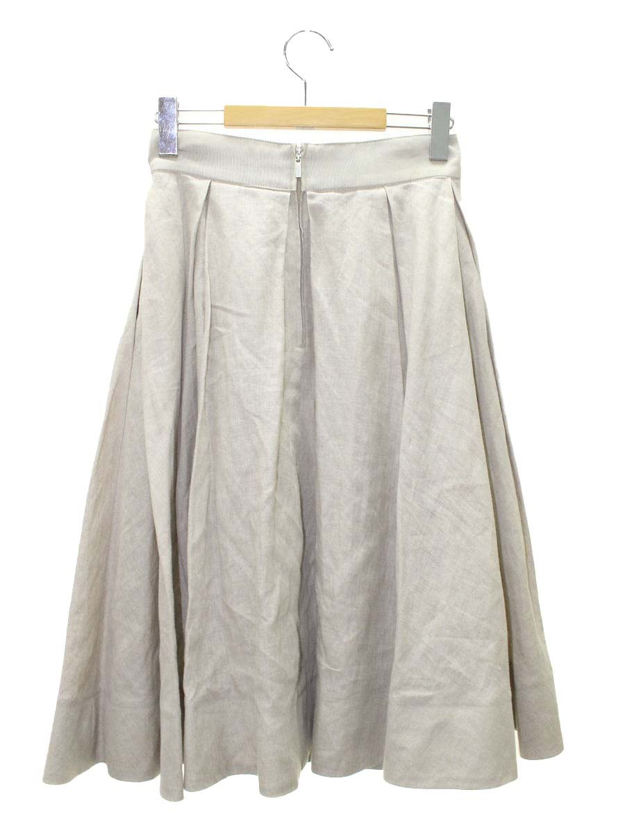 フォクシーブティック A-Line Pleated Skirt 36910 スカート 38 ベージュ リネン ITDEZ0UTFA5O 【SALE】