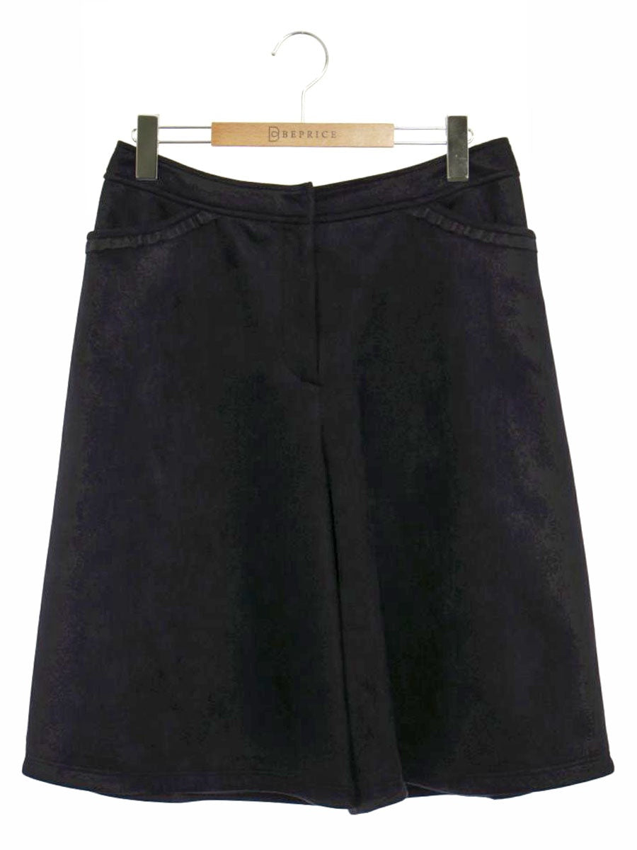 エムズグレイシー スウェードタッチキュロット 216511 パンツ 40 ブラック ハーフ スエード ITS121U7FZ9S