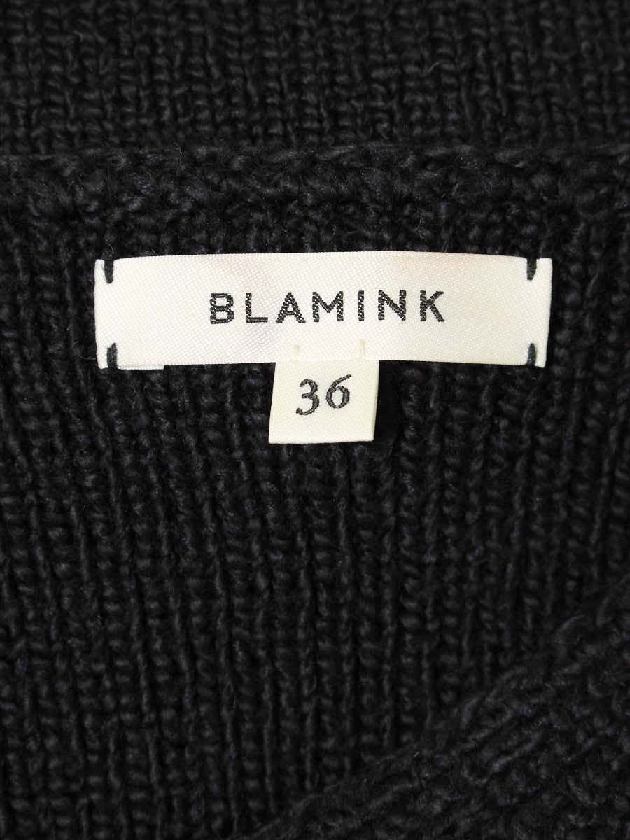 ブラミンク 7913-106-0017 ニットベスト 36 ブラック コットン ITLV56PL6KKY