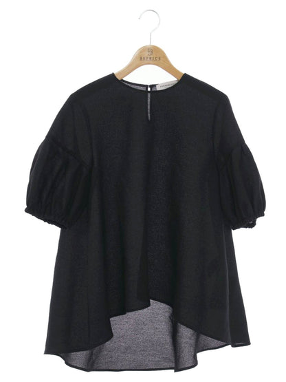 アベニールエトワール ジャガードパフスリーブフレアブラウス S345-015 38 ブラック 2025 SPRING SUMMER COLLECTION ITWPRMNLJXAG