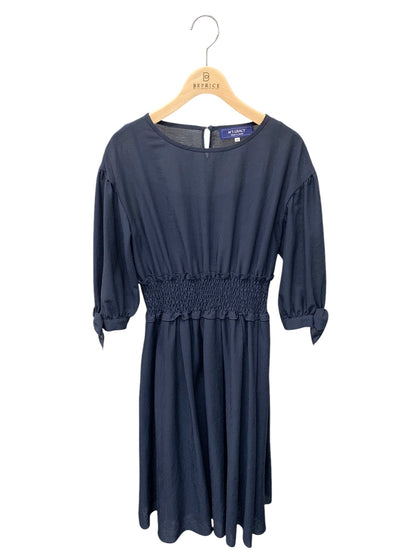 エムズグレイシー 011323 ワンピース 40 ネイビー ウエストギャザー 袖リボン ITTXKQPG3T6O