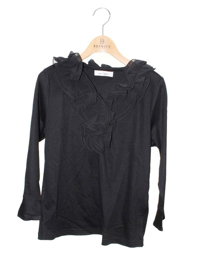 ギャラリービスコンティ 1191943 カットソー 3 ブラック フリル Vネック ITBEFIE5Y0MW