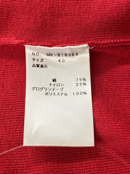 エムズグレイシー 818364 ニット セーター 40 レッド グログランリボン IT3CXB87R2UB