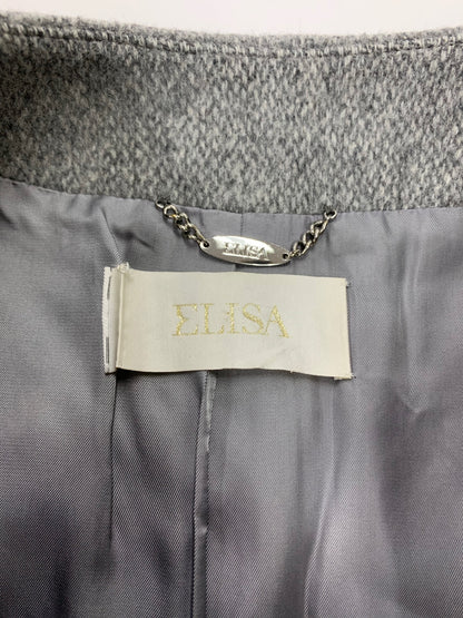 エリザ 27505051 ノーカラーコート 3 グレー ウール IT5UESSQZ0E2 【SALE】