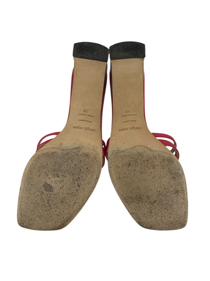 セルジオロッシ 1060 ミュール 38 ピンク サンダル リボン サテン地 ITC1YF3UHNQO