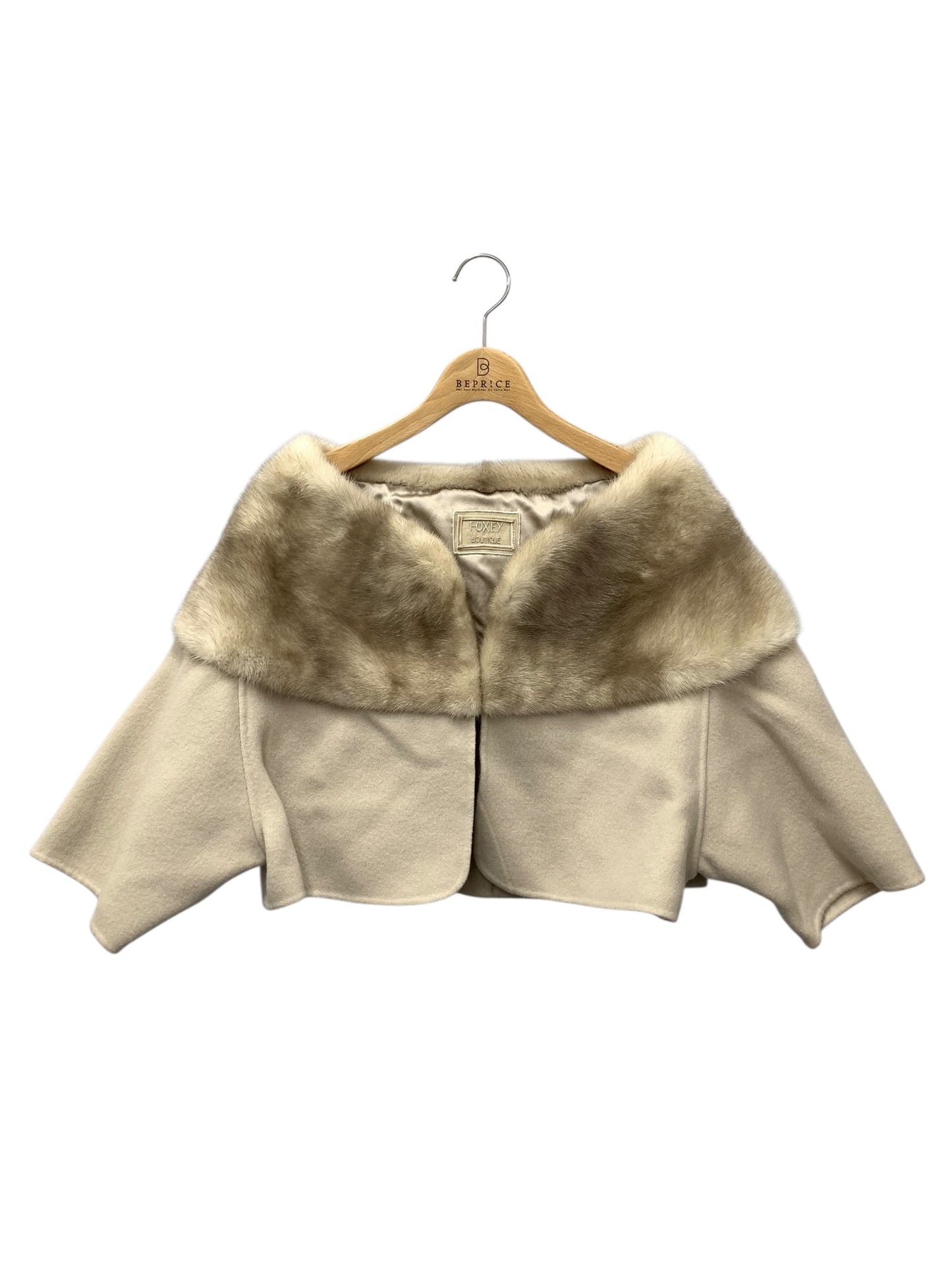 フォクシーブティック Fur Jacket SOUFFLE 37280 ジャケット 40 ベージュ カシミヤ ミンクファー ITO83Q4UNPWG