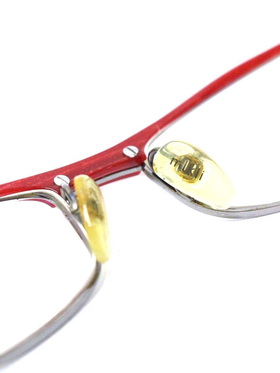 アランミクリ a0490-15 メガネ レッド セルフレーム ハーフリム（ナイロール）オーバル（楕円） ITX89V17H53S 【SALE】