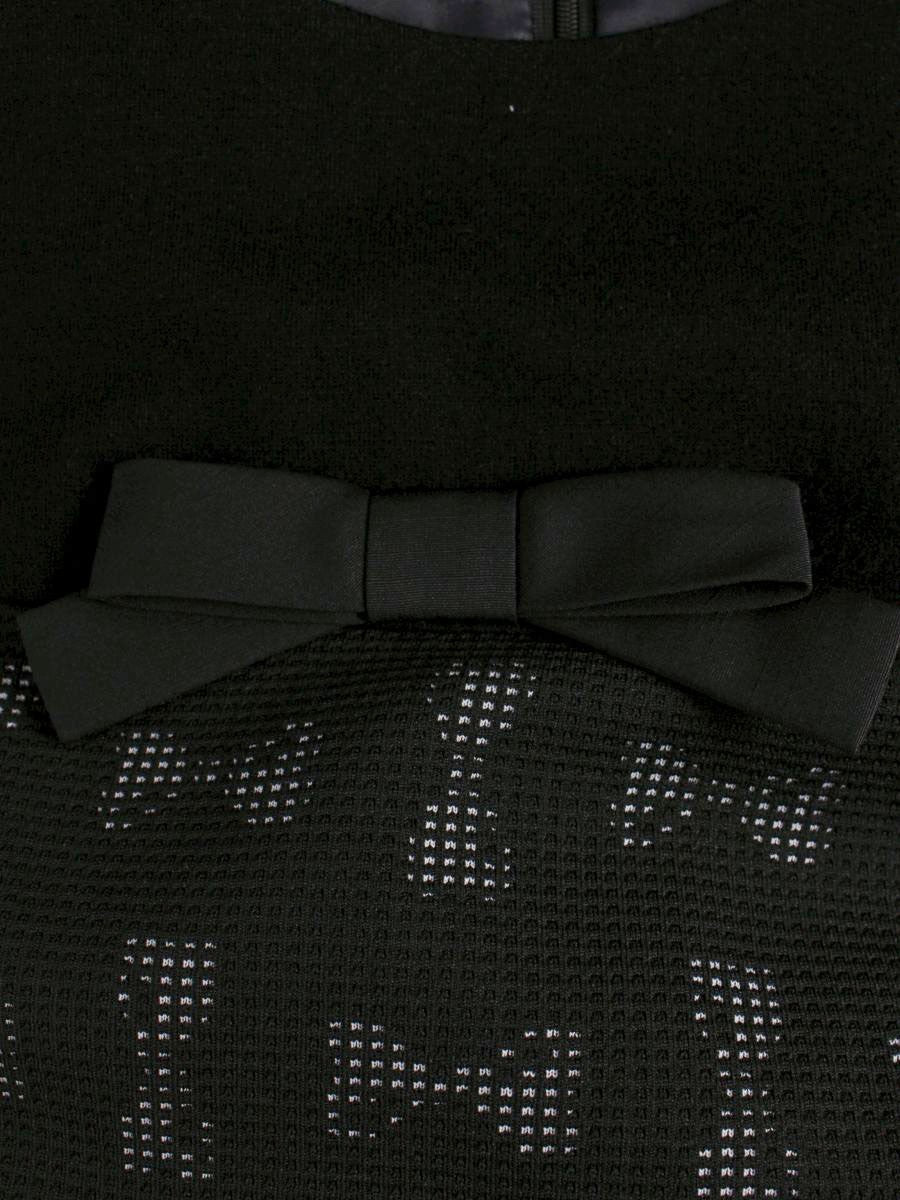 エムズグレイシー 311604 ワンピース 40 ブラック リボンモチーフ 切替 クルーネック ITD0IW5LAU89