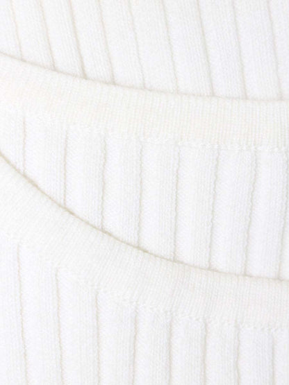 エムズグレイシー 018518 セーター トップス 38 ホワイト リボン リブニット IT3GKQPTJWJ6