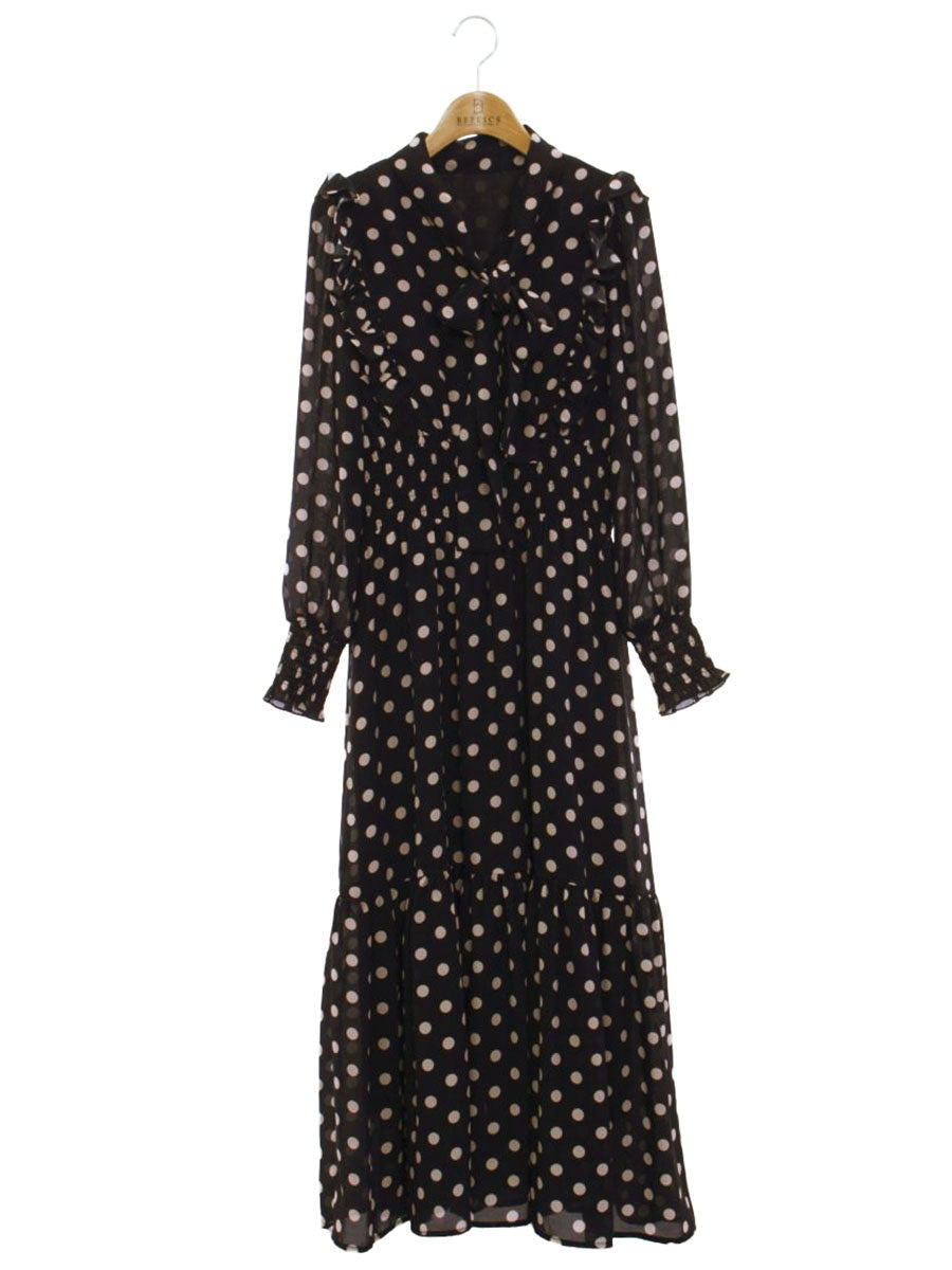 フェンネル 561036P ワンピース M ネイビー ドット ボウタイ ITT6LUB1ZZ0G