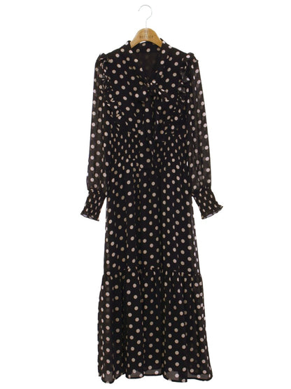 フェンネル 561036P ワンピース M ネイビー ドット ボウタイ ITT6LUB1ZZ0G