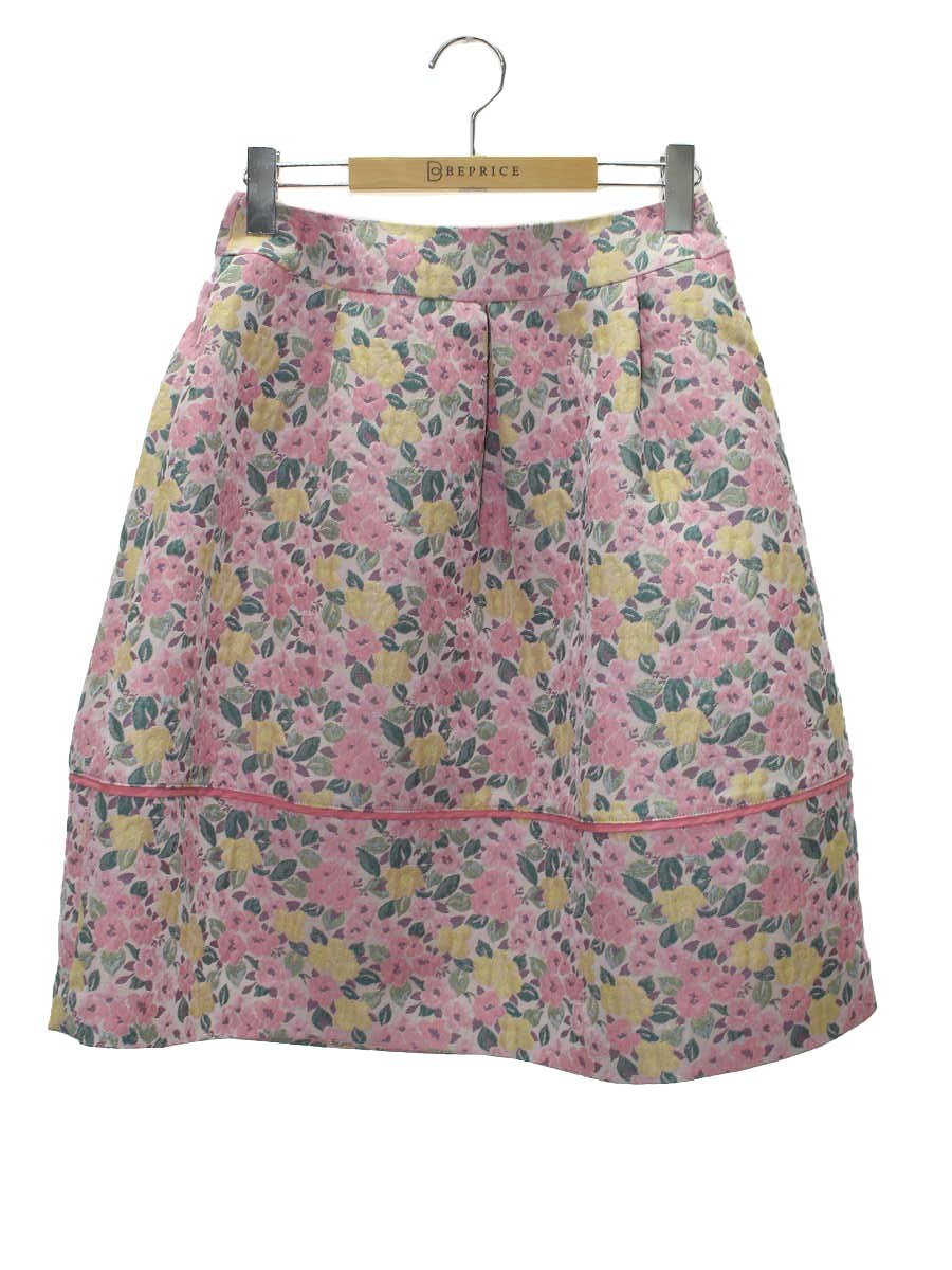 エムズグレイシー 217116 スカート 38 ピンク 小花柄ジャガード IT7JMBFZ0WJF