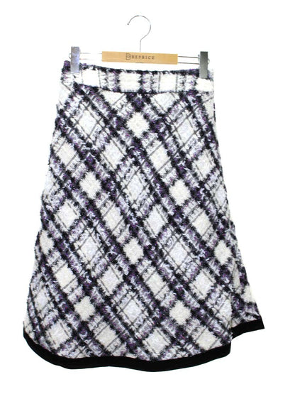 エムズグレイシー ファンシーツイードバイヤススカート 317605 38 ホワイト/ブラック ITP91QUGWOOI