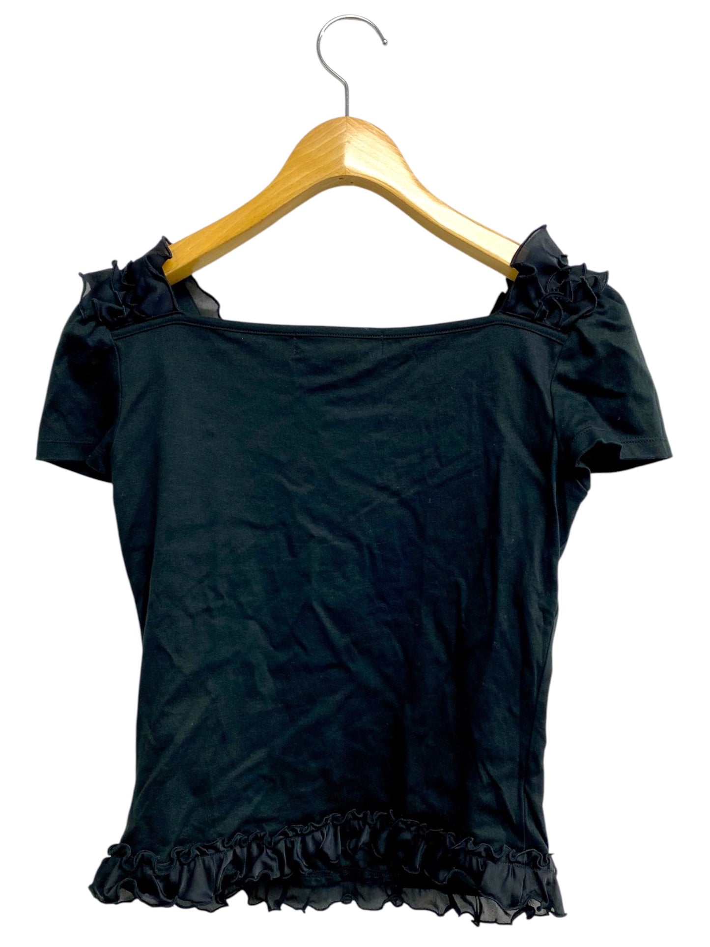 エムズグレイシー 425011 Tシャツ カットソー 38 ブラック フリル ITM1J0S35WVE