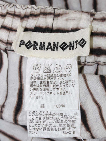 イッセイミヤケ PERMANENTE ペルマネンテ PE01FG136 スカート 2 ホワイト/ブラウン ストライプ IT4O1X77OO02