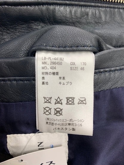 ランバンオンブルー LB-PL-44182 ジャケット 46 ネイビー ジップアップ ラム 羊革 レザー IT9MW72YHP98