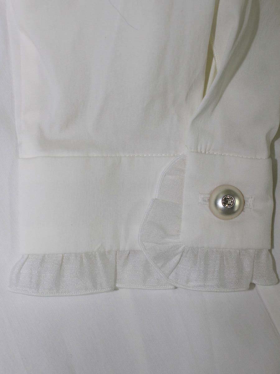 エムズグレイシー 720513 シャツ ブラウス 38 ホワイト フリルブラウス ITIB970TN558