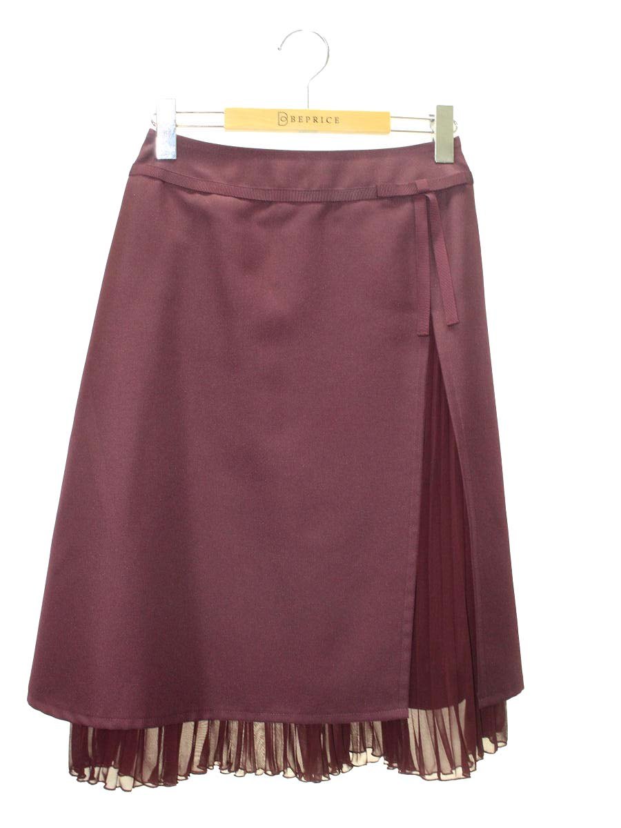 エムズグレイシー 817520 スカート 36 ワインレッド プリーツ IT0KWKYPGHTC