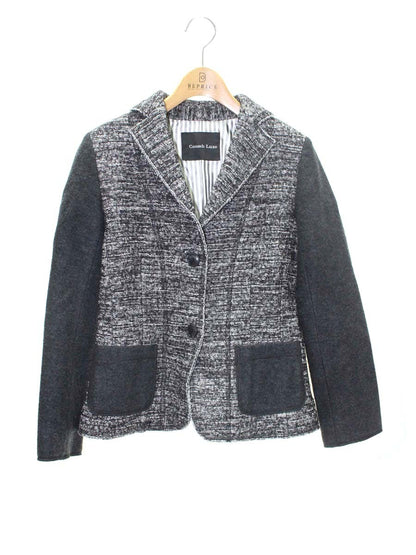 クーム CJ-12462 ジャケット 38 ブラック ツイード調 異素材 IT44JMSK3JE2