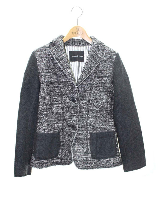 クーム CJ-12462 ジャケット 38 ブラック ツイード調 異素材 IT44JMSK3JE2