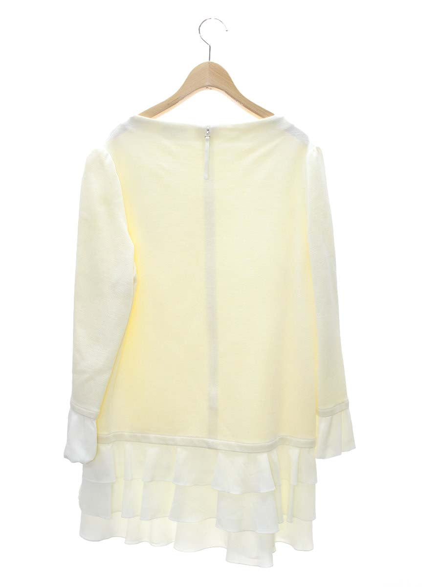 トゥービーシック W7P14-693-02 ニットチュニック 46 アイボリー 素材切替 フラワー刺繍 ITNN2OGKRSZA