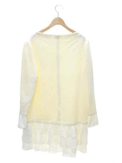 トゥービーシック W7P14-693-02 ニットチュニック 46 アイボリー 素材切替 フラワー刺繍 ITNN2OGKRSZA